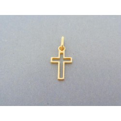 Zlatý prívesok jednoduchý krížik žlté zlato DIK052Z