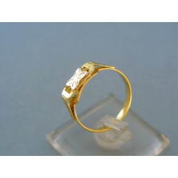Zlatý dámsky prsteň žlté červené zlato vzorovaný