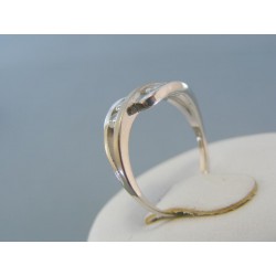 Zlatý prsteň biele zlato kamienky zirkónu VP52240B