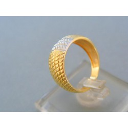 Zlatý dámsky prsteň vzorovaný žlté biele zlato VP50266V