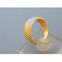 Zlatý dámsky prsteň vzorovaný žlté biele zlato VP50266V
