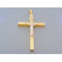 Zlatý prívesok krížik žlté biele zlato ukrižovaný Ježiš