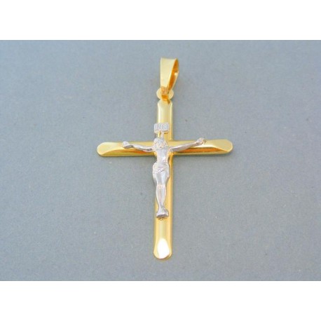 Zlatý krížik žlté biele zlato ukrižovaný Ježiš