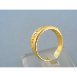 Prsteň s vyrezávanym vzorom žlté zlato