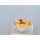 Elegantný dámsky prsteň žlté zlato červený kamienok VP54376Z