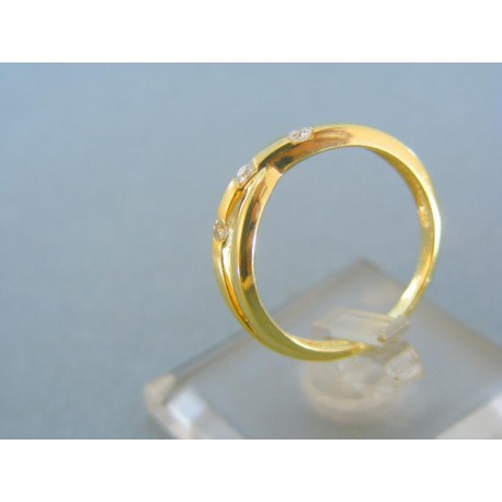 Jemný prsteň žlté zlato zirkón DP54267Z