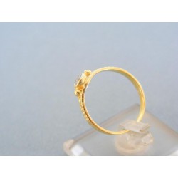 Jemný prsteň žlté zlato zirkón DP54194Z