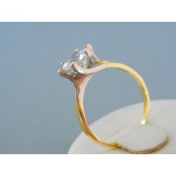 Jemný zlatý prsteň žlté biele zlato zirkón VP58315V
