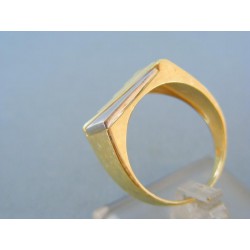 Zlatý pánsky prsteň žlté biele zlato VP64520V