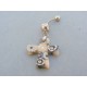 Piercing ch. oceľ kríž zo šperkárskej hmoty VO379