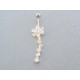 Piercing ch. oceľ kvet zirkóny VO282