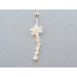Piercing ch. oceľ kvet zirkóny VO282