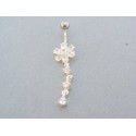 Piercing ch. oceľ kvet zirkóny VO282