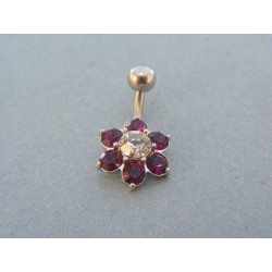 Piercing farebný kvet ch. oceľ VO222