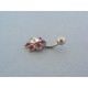 Piercing farebný kvet ch. oceľ VO222