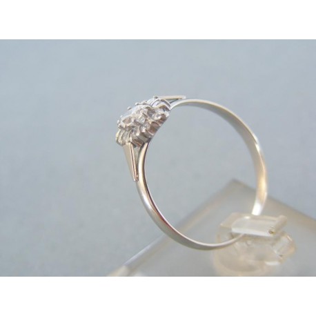 Elegantný dámsky prsteň biele zlato zirkóniky VP61228B