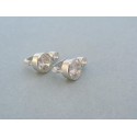 Elegantné zlaté náušnice biele zlato zirkón VA398B