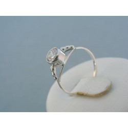 Elegantný dámsky prsteň biele zlato zirkón VP53141B