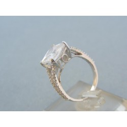 Zlatý prsteň s veľkým zirkónom biele zlato VP53447B