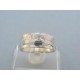 Široký vzorovaný zlatý prsteň biele zlato zirkón VP55273B