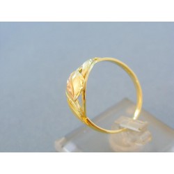 Vzorovaný prsteň žlté biele zlato VP59201V