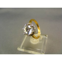 Zlatý prsteň s jedným zirkónom žlté zlato VP53445Z