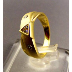 Zlatý dámsky prsteň v žltom zlate s kamienkami VP52347Z 585/1000 3,47g