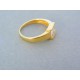 Jednoduchý zlatý prsteň žlté zlato zirkón VP52272Zalo