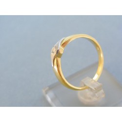 Zlatý dámsky prsteň žlté biele zlato zirkón VP57310V