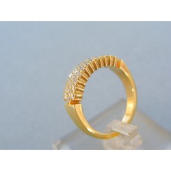 Krásny dámsky prsteň žlté zlato zirkóny VP57570Zšo