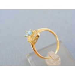 Elegantý zlatý dámsky prsteň žlté zlato zirkóny VP55236Zst