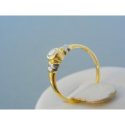 Zlatý dámsky prsteň žlté biele zlato zirkón VP49157Vtgi