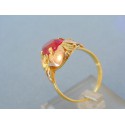 Zlatý dámsky prsteň žlté červené zlato veľký kameň VP63622Vzl