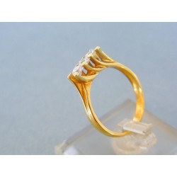 Zlatý dámsky prsteň žlté zlato kamienky zirkónu VP53277Zaw