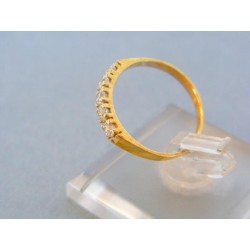 Jemný zlatý prsteň žlté zlato kamienky VP51156Zaw