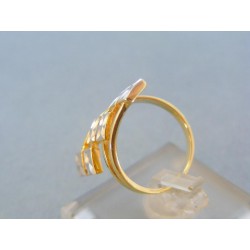 Pekný moderný prsteň žlté biele zlato VP51350Vpe