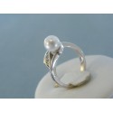 Strieborný dámsky prsteň jemný zirkóny perla DPS50330