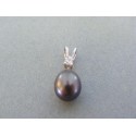 Strieborný prívesok ozdobený perlou zirkónom VIS128jvd