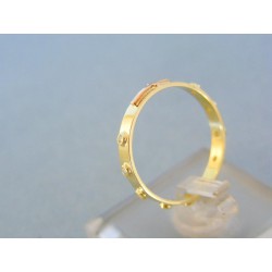 Zlatý prsteň ruženec dvojfarebné zlato zirkóny VP57178V
