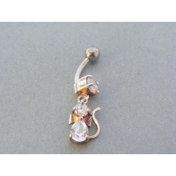 Piercing ch. oceľ kamienky zirkónu VO267