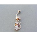 Piercing ch. oceľ kamienky zirkónu VO267