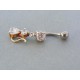 Piercing ch. oceľ kamienky zirkónu VO267