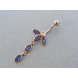 Piercing ch. oceľ kamienky zirkónu VO206