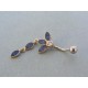 Piercing ch. oceľ kamienky zirkónu VO206