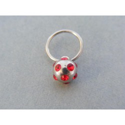 Piercing ch. oceľ červené krištáliky VO243