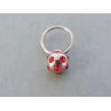 Piercing ch. oceľ červené krištáliky VO243