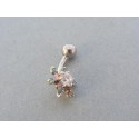 Piercing ch. oceľ tvar kvet kamienky zirkónu VO155