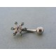Piercing ch. oceľ tvar kvet kamienky zirkónu VO155