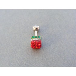 Piercing ch. oceľ farebné krištáliky VO048