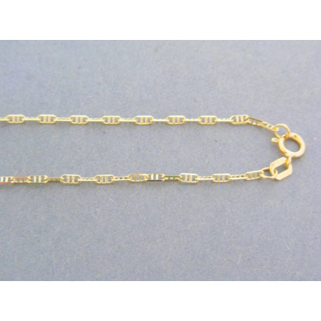 Zlatá retiazka žlté zlato oválne očká predelené VR43210Z